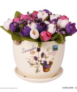 گلدان سرامیکی طرح سنبل مدل لبه طرح دار