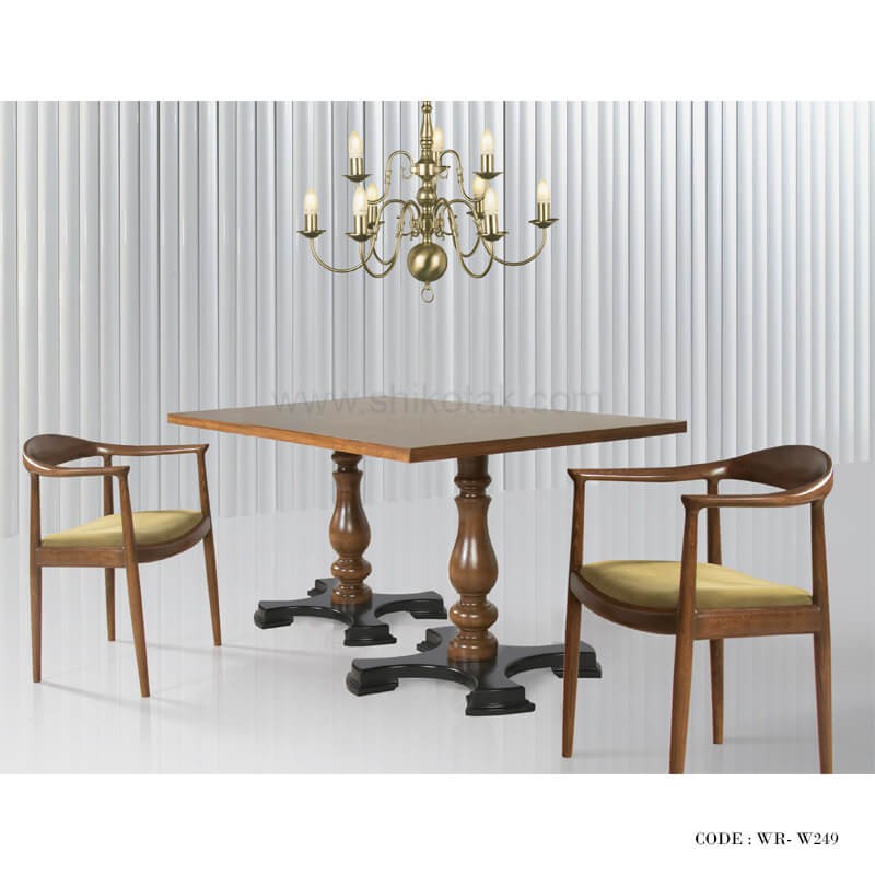 سرویس میز و صندلی ناهار خوری پایه خراطی شش نفره مدل 249