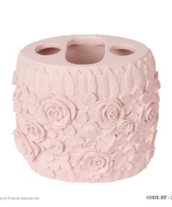 لوازم سرویس بهداشتی طرح گل سرخ صورتی