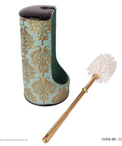 لوازم سرویس بهداشتی طرح اسلیمی رنگ تیفانی-طلایی