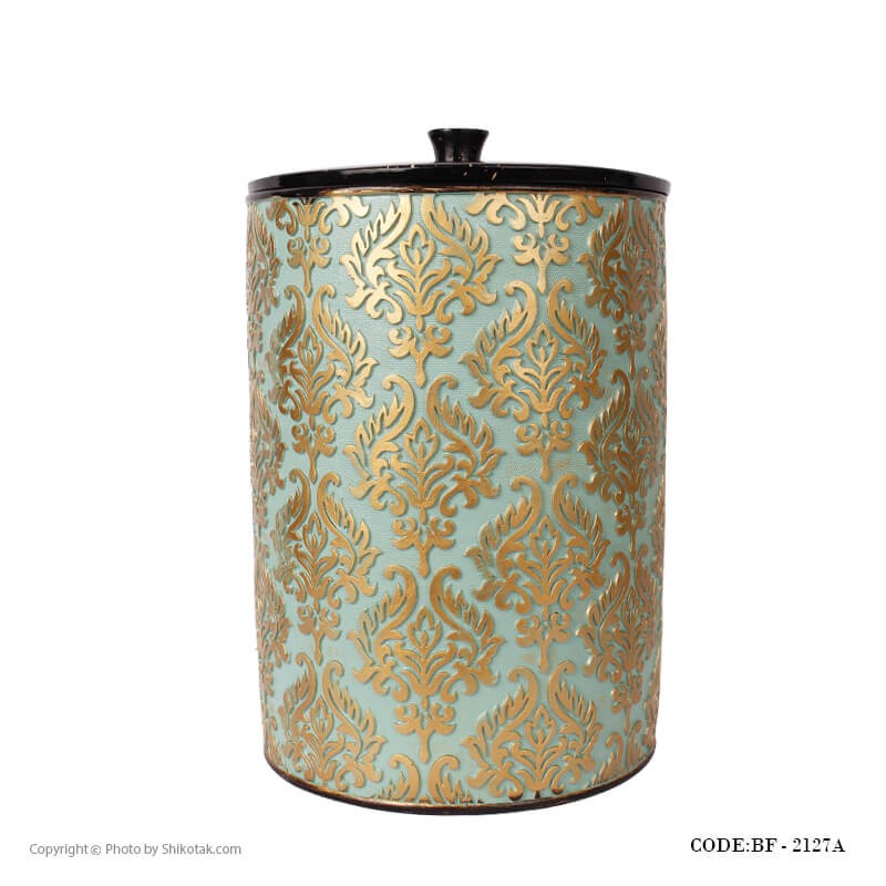 لوازم سرویس بهداشتی طرح اسلیمی رنگ تیفانی-طلایی