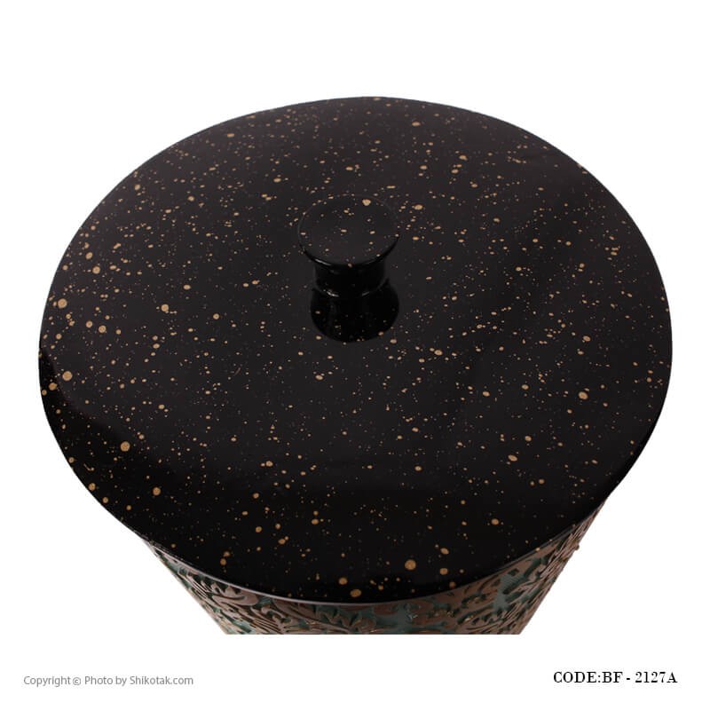 لوازم سرویس بهداشتی طرح اسلیمی رنگ تیفانی-طلایی