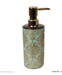 لوازم سرویس بهداشتی طرح اسلیمی رنگ تیفانی-طلایی