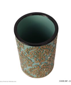 لوازم سرویس بهداشتی طرح اسلیمی رنگ تیفانی-طلایی