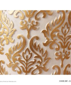 لوازم سرویس بهداشتی طرح اسلیمی رنگ سفید-طلایی