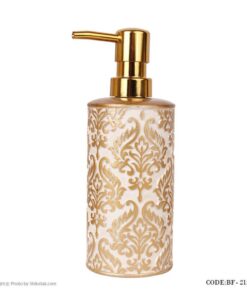 لوازم سرویس بهداشتی طرح اسلیمی رنگ سفید-طلایی