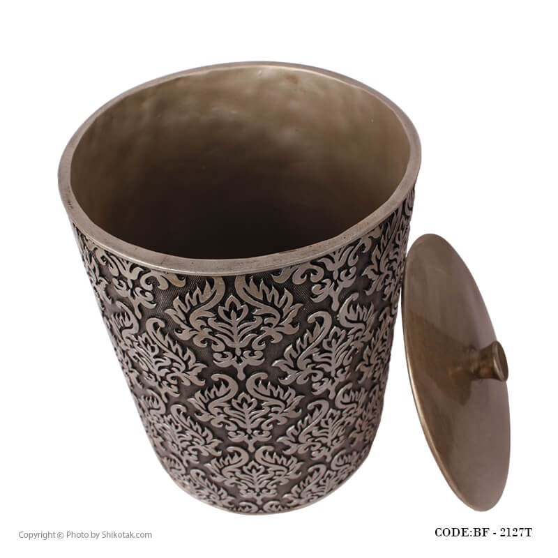 لوازم سرویس بهداشتی طرح اسلیمی رنگ طوسی-مسی