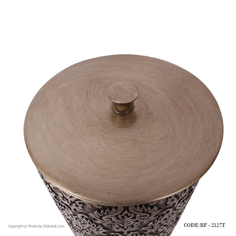 لوازم سرویس بهداشتی طرح اسلیمی رنگ طوسی-مسی