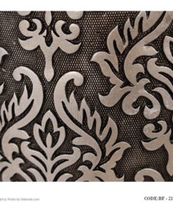 لوازم سرویس بهداشتی طرح اسلیمی رنگ طوسی-مسی