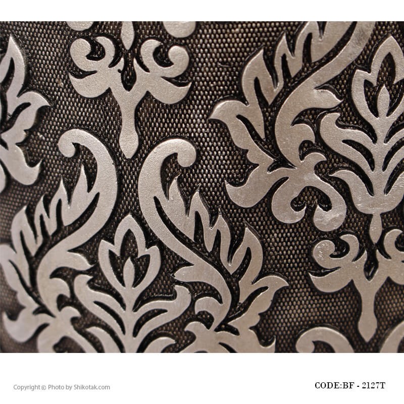 لوازم سرویس بهداشتی طرح اسلیمی رنگ طوسی-مسی