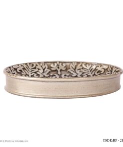 لوازم سرویس بهداشتی طرح اسلیمی رنگ طوسی-مسی