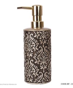 لوازم سرویس بهداشتی طرح اسلیمی رنگ طوسی-مسی