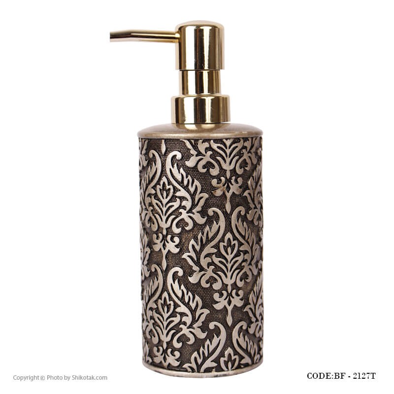 لوازم سرویس بهداشتی طرح اسلیمی رنگ طوسی-مسی