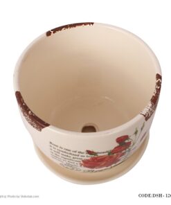 گلدان سرامیکی مدل گل سرخ لبه طرح دار