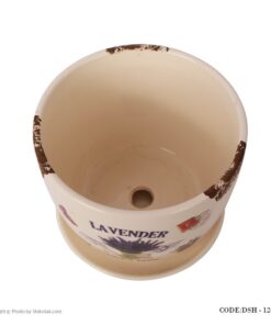 گلدان سرامیکی مدل لاوندر لبه طرح دار