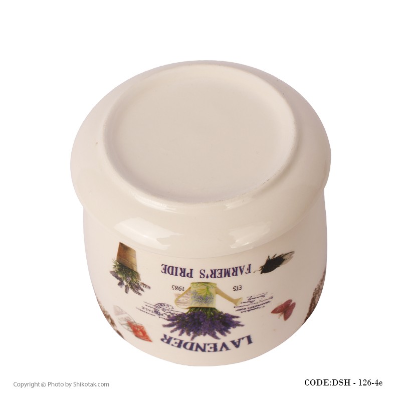 گلدان سرامیکی مدل لاوندر لبه طرح دار