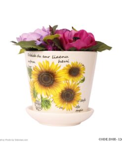 گلدان سرامیک طرح آفتاب گردان