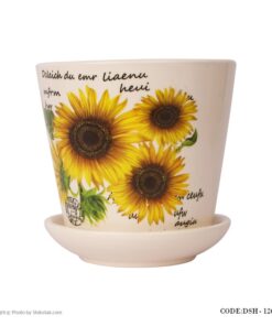 گلدان سرامیک طرح آفتاب گردان