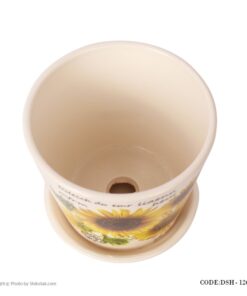 گلدان سرامیک طرح آفتاب گردان