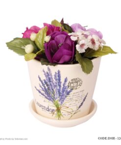 گلدان سرامیک طرح لاوندر
