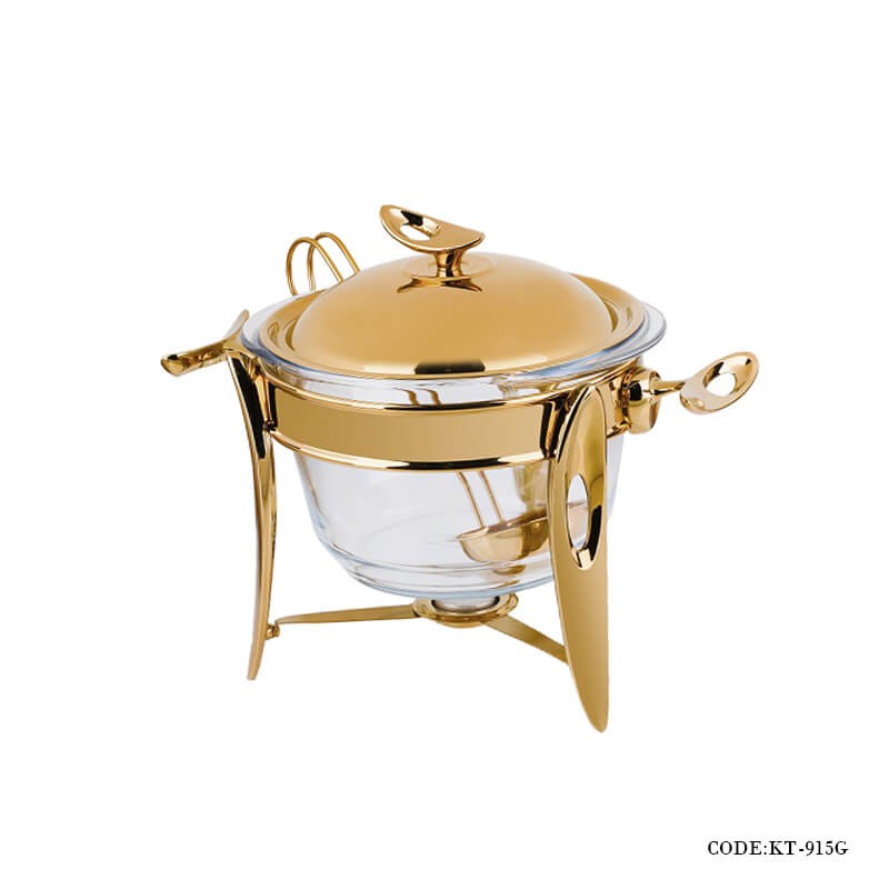 سوپ خوری استیل taksteel سری loop مدل 915G طلایی براق