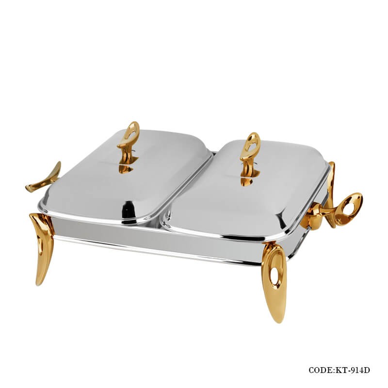 سوفله خوری دوقلو تک استیل سری loop مدل 914D سیلور-طلایی