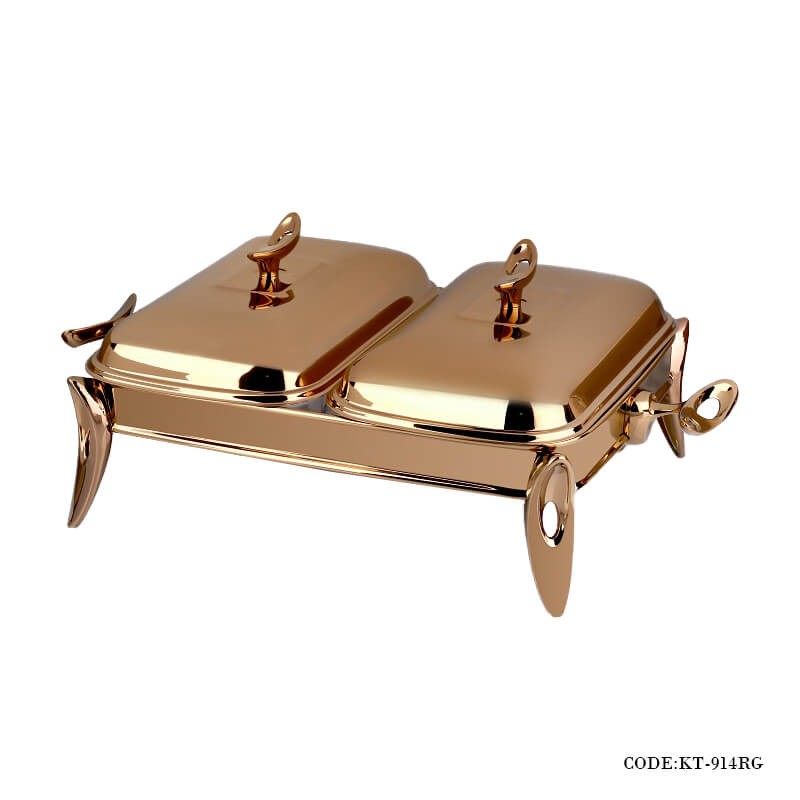 سوفله خوری دوقلو تک استیل سری loop مدل 914RG رز گلد