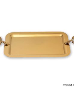 سینی مستطیلی تک استیل سری loop مدل 923 طلایی