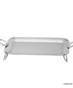 سینی پایه دار تک استیل سری نگین دار مدل 721