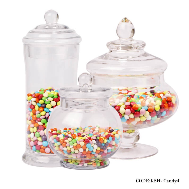 ست کندی باکس شیشه ای سه تایی سری CANDY4