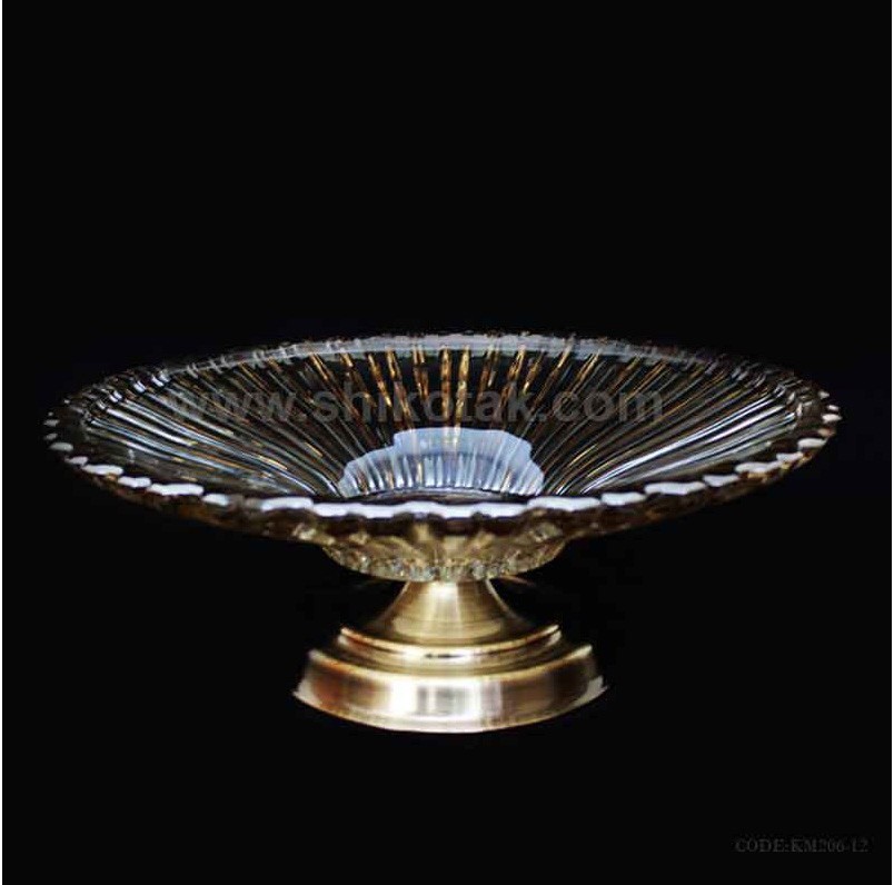 ظرف میوه خوری پایه دار طرح شیاردار