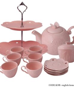 سرویس پذیرایی اینگلیش هوم صورتی طرح گل