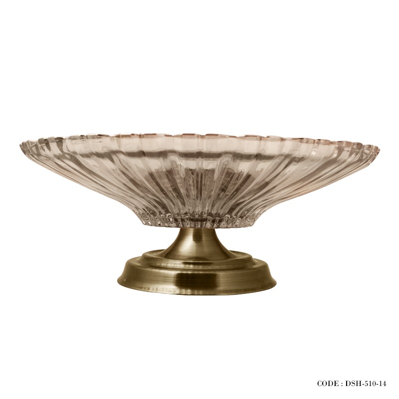 ظرف میوه خوری پایه دار طرح شیاردار