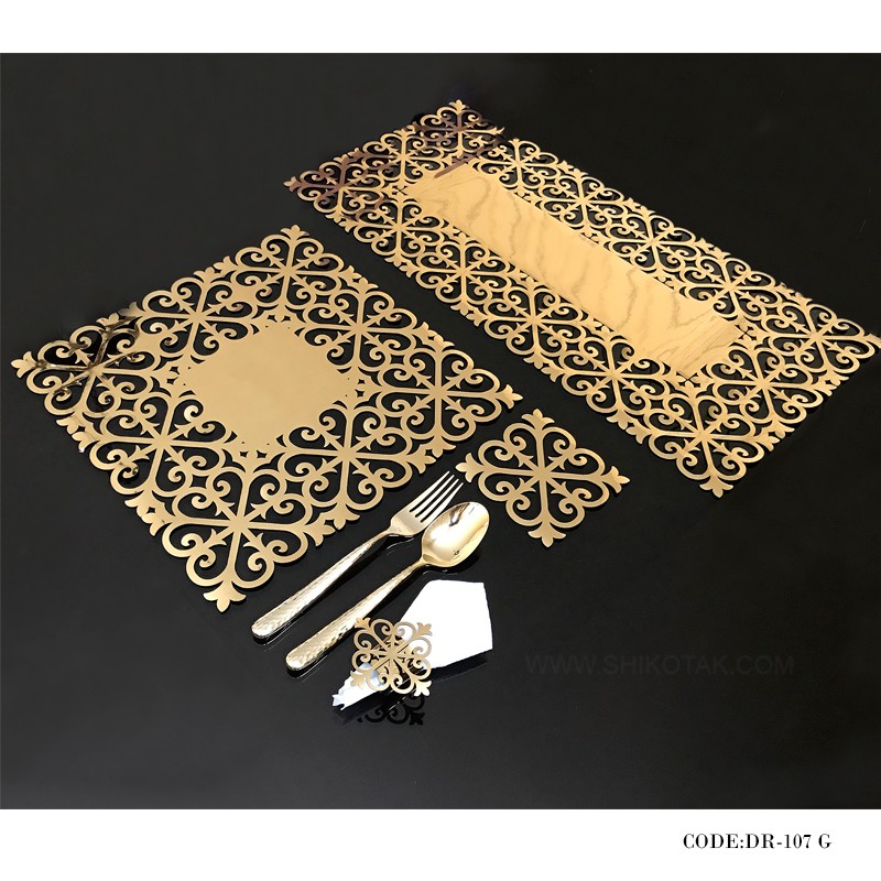 ست لوازم میز ناهارخوری شش نفره طلایی مدل 107