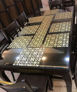 ست زیر بشقابی-رانر شش نفره طلایی مدل 110