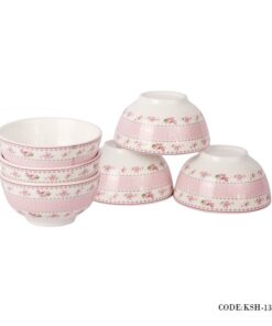 کاسه شش تایی آجیل خوری صورتی مدل آنجلا