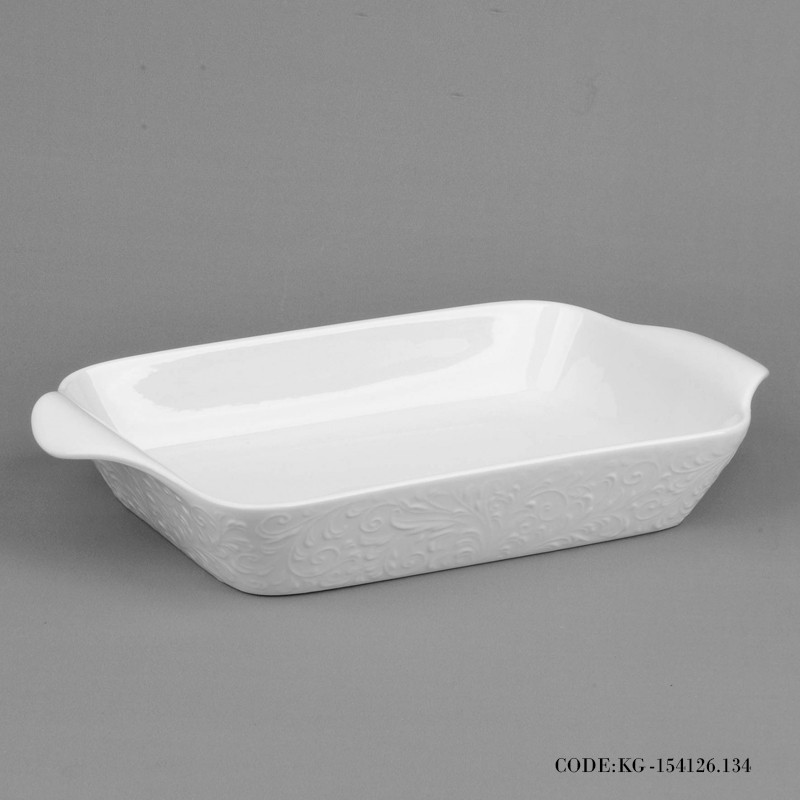 مرغ خوری سرامیکی سفید مستطیل طرح رویال