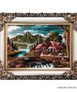 تابلو فرش 1200 شانه طرح مزرعه کوهستانی