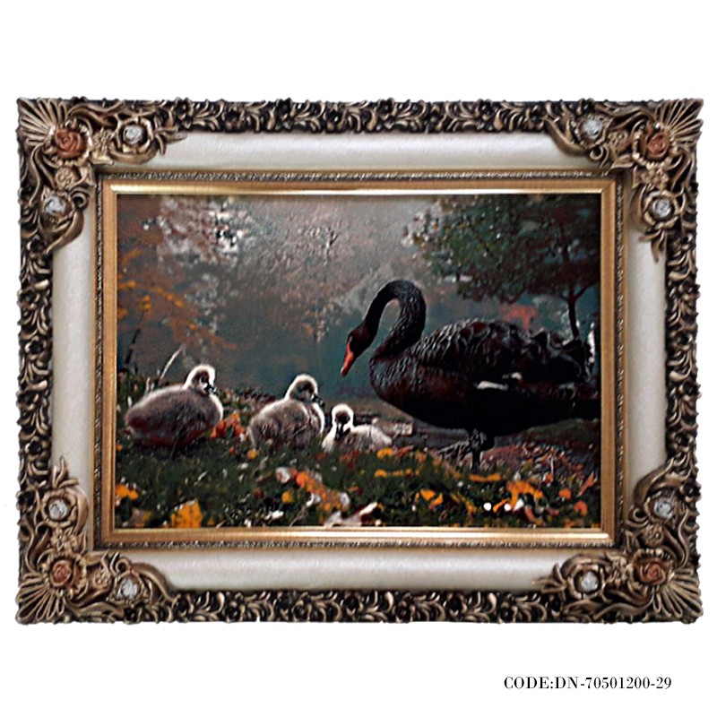 تابلو فرش زیبا طرح جوجه اردک ها