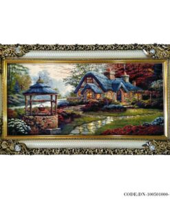 تابلوفرش ماشینی طرح منظره و چاه آب