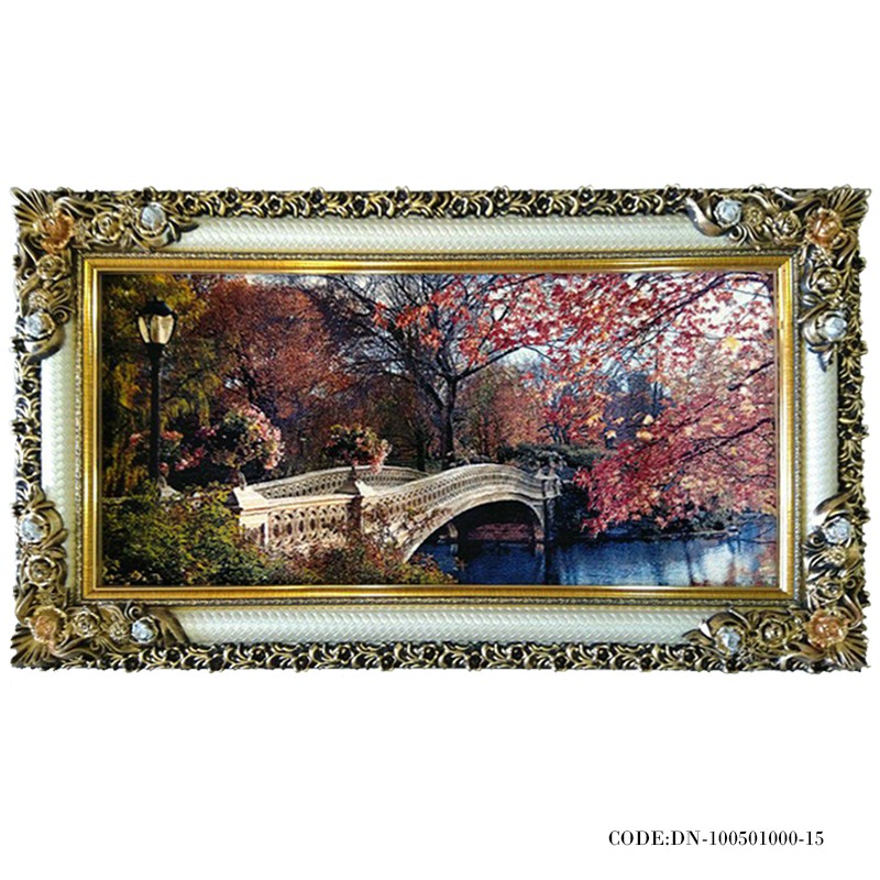 تابلوفرش منظره طرح برکه بهاری