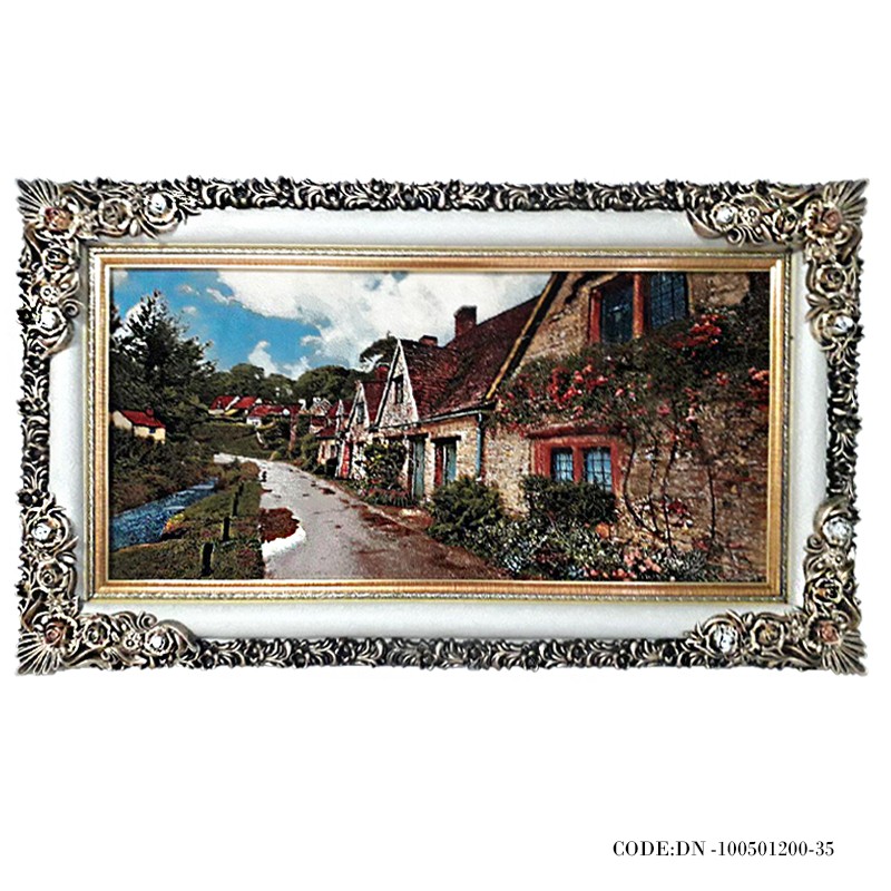 تابلوفرش ابریشم مصنوعی طرح منظره رنگارنگ