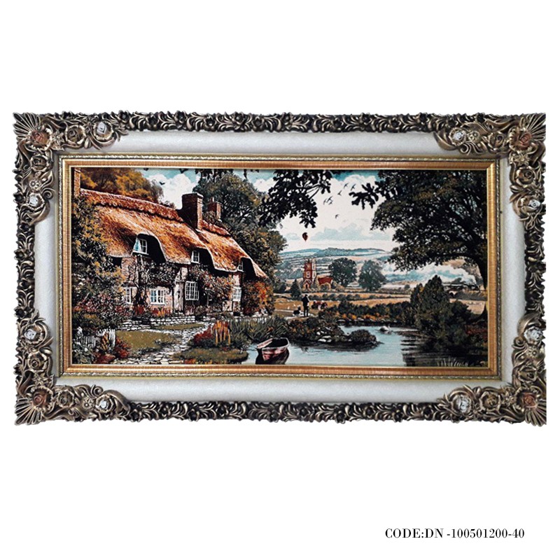 تابلوفرش ماشینی قاب دار طرح برکه