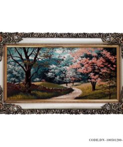 تابلوفرش ابریشم مصنوعی طرح بهار کوهستان