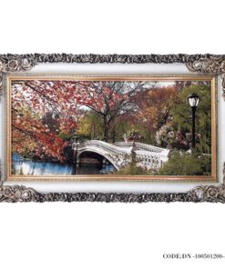 تابلوفرش رنگارنگ برکه پاییزی