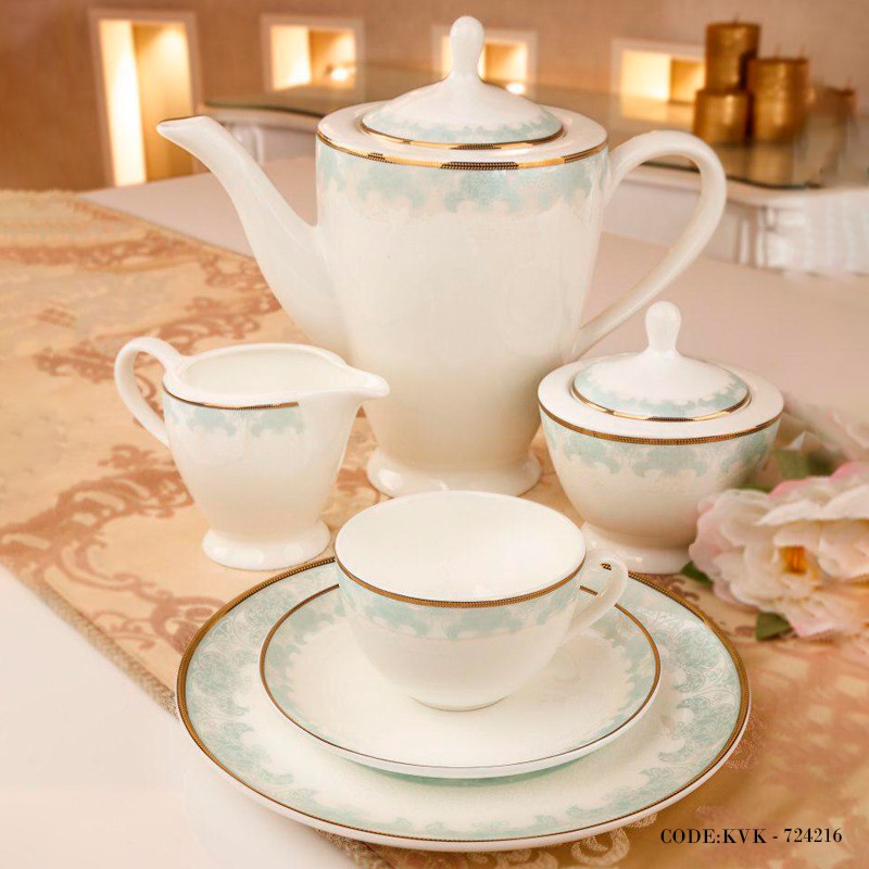 سرویس چینی کامل 142پارچه هجده نفره مدل نخل