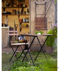 میز و صندلی دو نفره تاشوی تولیکا مدل TARNO