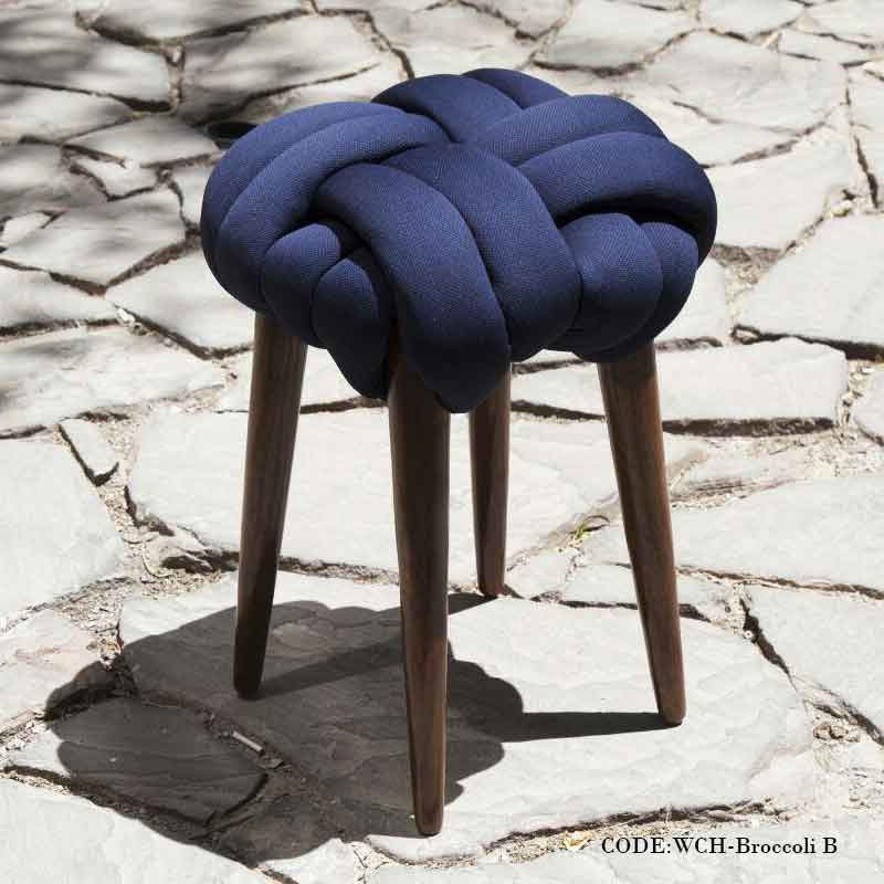 پاف گره ای پایه فندقی طرح بروکلی