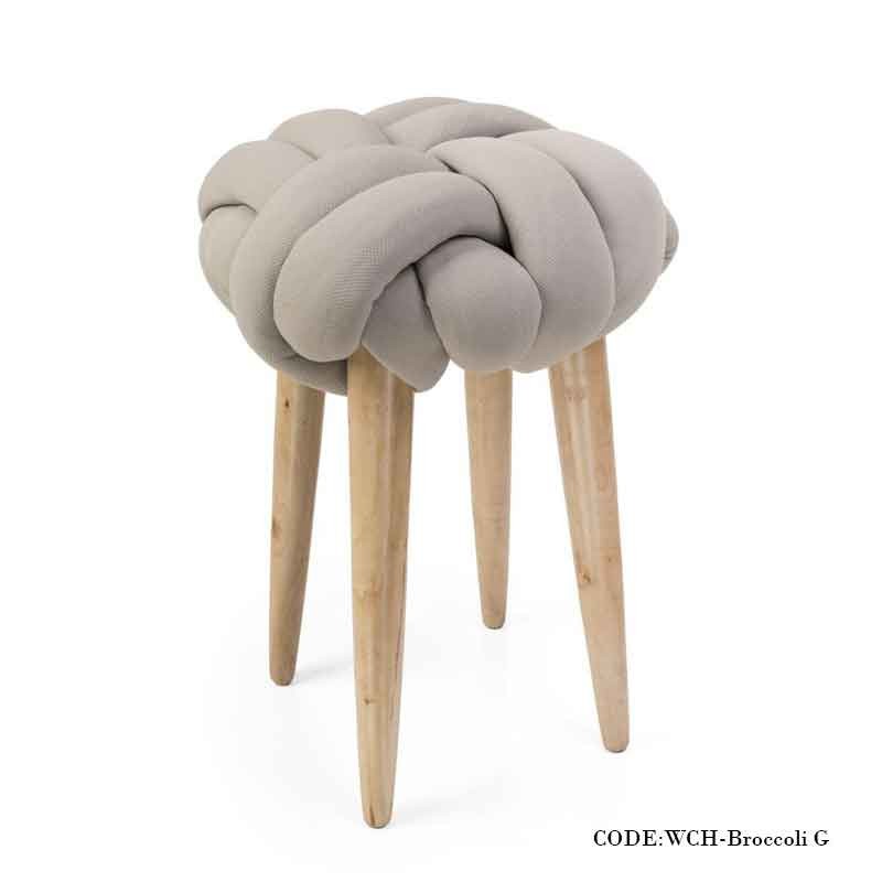 پاف گره ای پایه خودرنگ طرح بروکلی