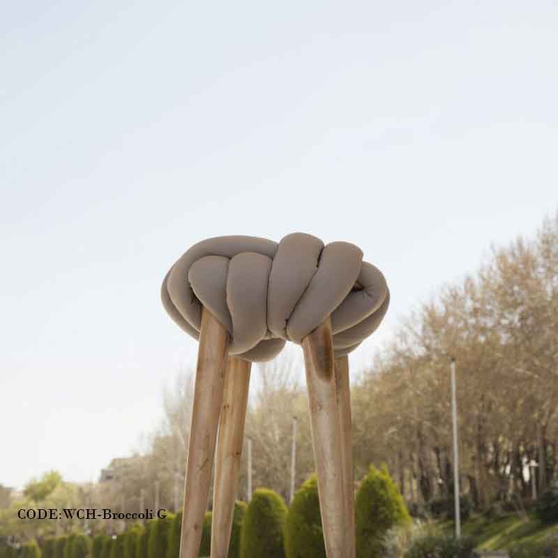 پاف گره ای پایه خودرنگ طرح بروکلی